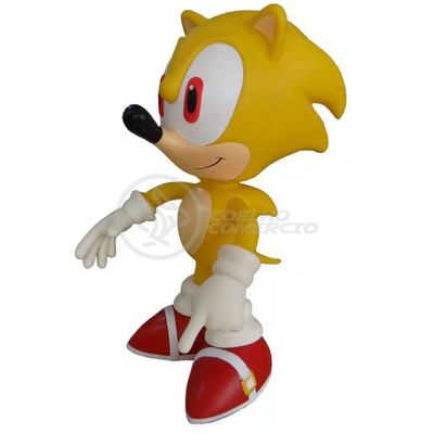 Boneco Action Figure Sonic Amarelo Articulado 23cm