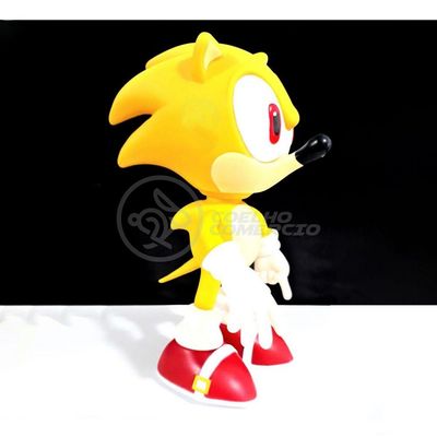 Boneco Action Figure Sonic Amarelo Articulado 23cm
