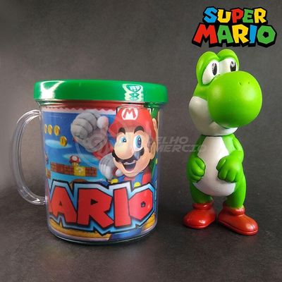 Kit Boneco Colecion. Yoshi 10Cm + Caneca Super Mario 350Ml