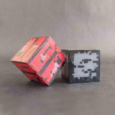 Cartela 10 Boneco Minecraft My Home + 2 Blocos
