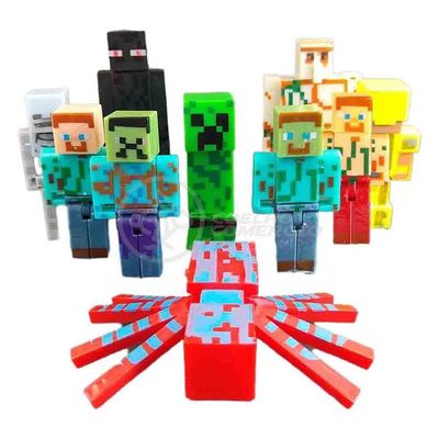 Cartela 10 Boneco Minecraft My Home + 2 Blocos