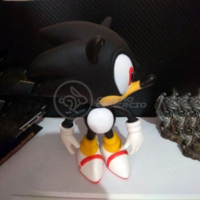 Boneco Action Figure Sonic Preto Articulado 23cm