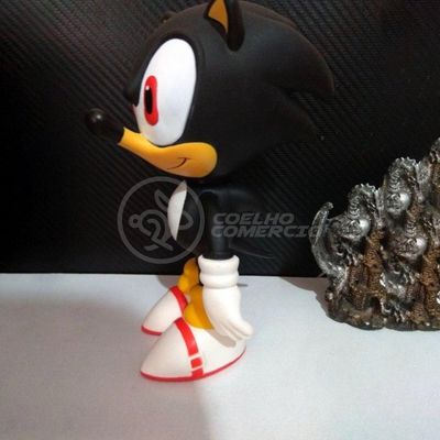 Boneco Action Figure Sonic Preto Articulado 23cm