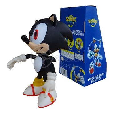 Boneco Action Figure Sonic Preto Articulado 23cm