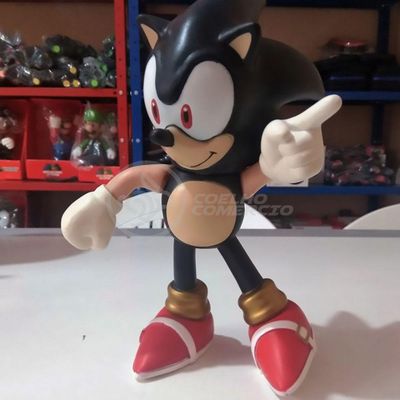 Boneco Action Figure Sonic Preto Articulado 23cm