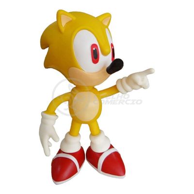 Boneco Action Figure Sonic Amarelo Articulado 23cm