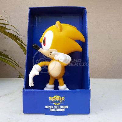 Boneco Action Figure Sonic Amarelo Articulado 23cm
