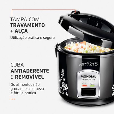 Panela Elétrica Mondial Fast Rice 5 Premium NPE-08-5X 220V