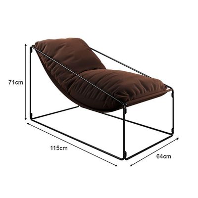 Espreguiçadeira Industrial Luxo Arpoador Com Almofada Marrom - Cor: Marrom