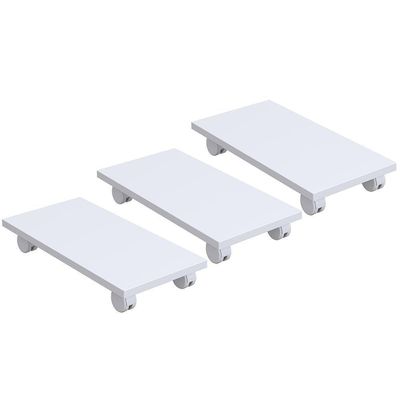 Kit 03 Suportes Para Cpu Com Rodízios Cyber L03 Branco