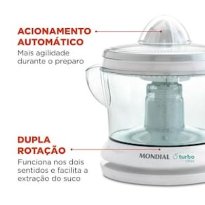 Espremedor de Frutas Mondial Turbo Citrus E-01 - Branco branco / 220
