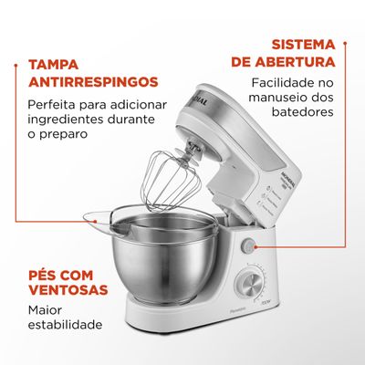 Batedeira Planetária Premium Inox Mondial – BP-02P-W-TI 110V