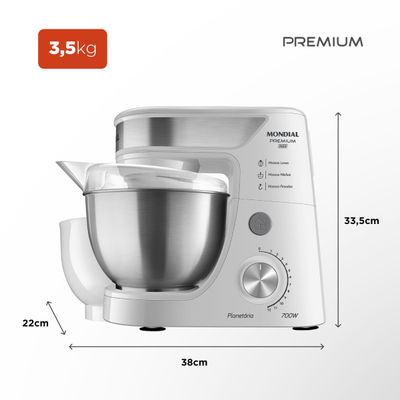 Batedeira Planetária Premium Inox Mondial – BP-02P-W-TI 110V