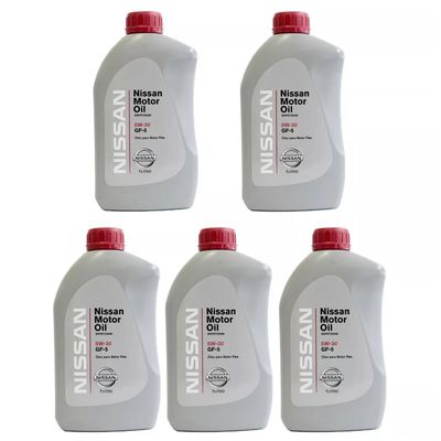 Combo 5 Litros Óleo do Motor Original Nissan 5W30 GF5 API SN 100% Sintético Aplicado nos Veículos (Tiida, March, Versa, Sentra, Livina)