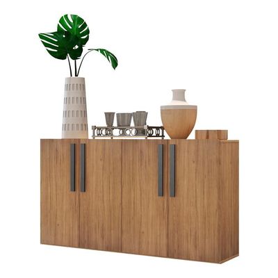 Aparador Buffet 4 Portas Viena V3606 Rustic/Preto