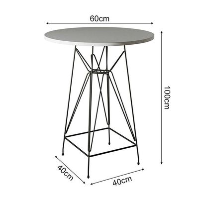 Jogo Mesa Bistrô Eames Branca 60Cm 2 Banquetas Vermelha Base Ferro Preto - Cor: Branco