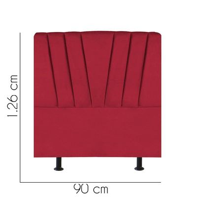 Cabeceira Estofada Bélgica 90cm Solteiro Para Cama Box Quarto Corino Vermelho - Gat Magazine
