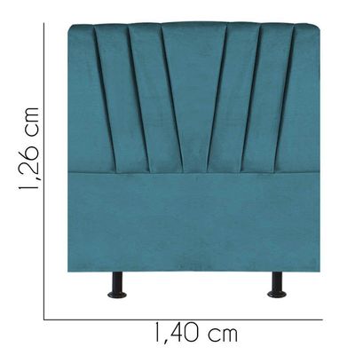 Cabeceira Estofada Bélgica 140cm Casal Para Cama Box Quarto Suede Azul Turquesa - Gat Magazine