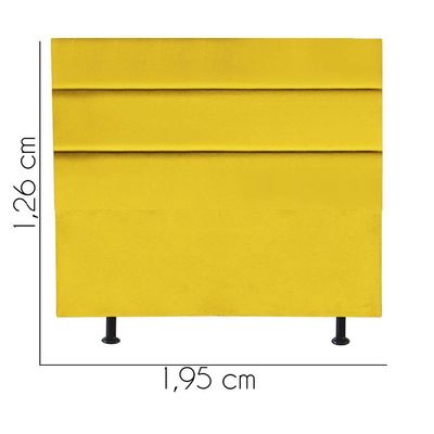 Cabeceira Estofada Argentina 195cm King Size Para Cama Box Quarto Corino Amarelo - Gat Magazine
