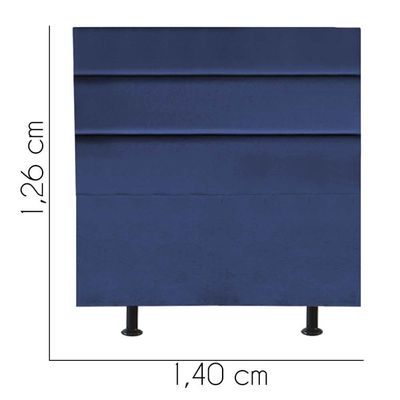 Cabeceira Estofada Argentina 140cm Casal Para Cama Box Quarto Suede Azul Marinho - Gat Magazine