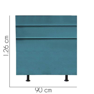 Cabeceira Estofada Argentina 90cm Solteiro Para Cama Box Quarto Suede Azul Turquesa - Gat Magazine