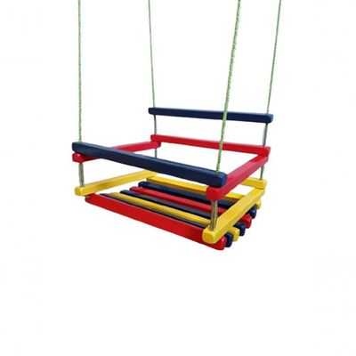 Balanço Gangorra Infantil Madeira 40x35 Colorido Até 80kg