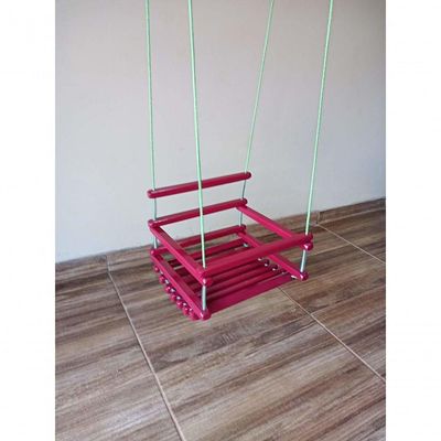 Balanço Gangorra Infantil Madeira 40x35 Rosa Suporta 80kg