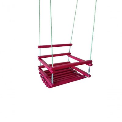 Balanço Gangorra Infantil Madeira 40x35 Rosa Suporta 80kg
