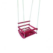 Balanço Gangorra Infantil Madeira 40x35 Rosa Suporta 80kg