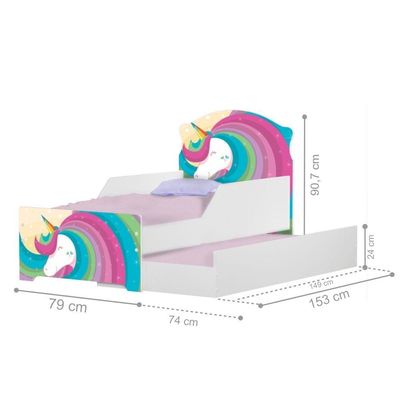 Mini Cama Infantil Com Auxiliar Pop Lindo Unicórnio