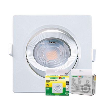 Spot De Led Embutir Alltop Par20 Quadrado 7W Bivolt Taschibra 3000K Branco Quente Bivolt