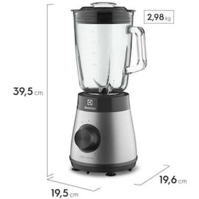 Liquidificador Electrolux EBS30 Aço Inox Escovado/Preto com Copo de Vidro 700W e 5 Velocidades Cinza,Preto / 220