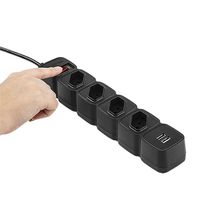 Protetor Eletronico Intelbras C/ 4 Tomadas E 2 Usb - Epe 204 Usb Pt