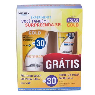 Kit Protetor Solar e Facial FPS 30 Solar Gold