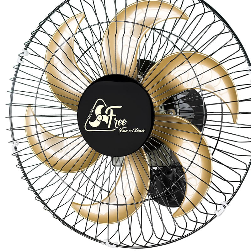 Ventilador De Parede Venti-Delta Delta Free 40Cm Preto Bivolt
