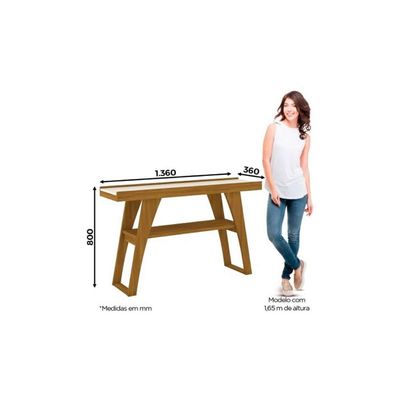 Aparador de Sala Jantar Menphis 1 Prateleira Nature/Off White - Henn