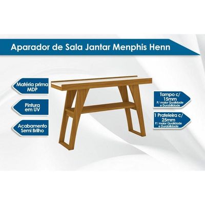 Aparador de Sala Jantar Menphis 1 Prateleira Nature/Off White - Henn