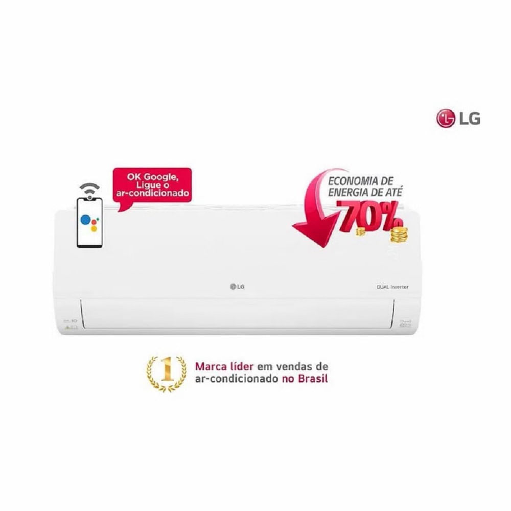 Ar Condicionado Split Hi Wall LG Inverter Dual Voice 18000 BTU/h Frio S4UQ18KL31B.EB2GAM1 – 220 Volts