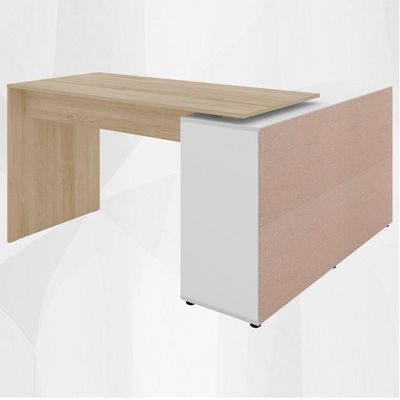Escrivaninha Mesa Escritorio 8 Nichos Ne6 Carvalho Branco Arty Carvalho Branco