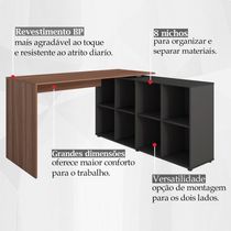 Escrivaninha Mesa Escritorio 8 Nichos Ne6 Ipe Preto Arty Ipe Preto