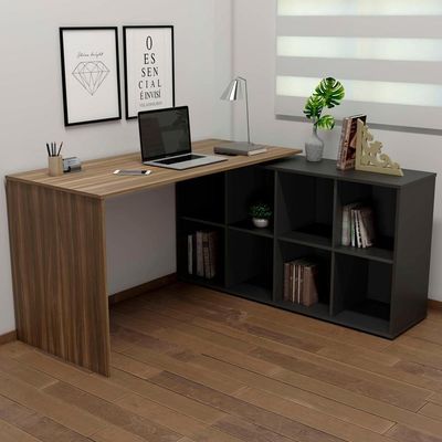 Escrivaninha Mesa Escritorio 8 Nichos Ne6 Ipe Preto Arty Ipe Preto