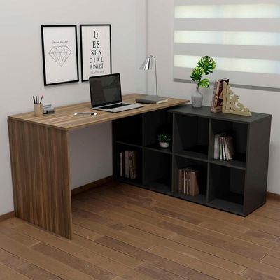 Escrivaninha Mesa Escritorio 8 Nichos Ne6 Ipe Preto Arty Ipe Preto