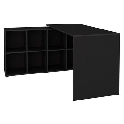 Escrivaninha Mesa Escritorio 8 Nichos Ne6 Preto Arty Preto