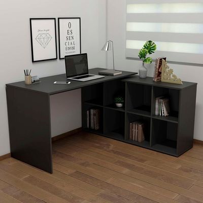Escrivaninha Mesa Escritorio 8 Nichos Ne6 Preto Arty Preto