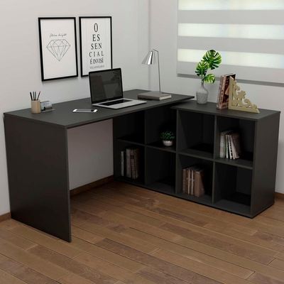 Escrivaninha Mesa Escritorio 8 Nichos Ne6 Preto Arty Preto