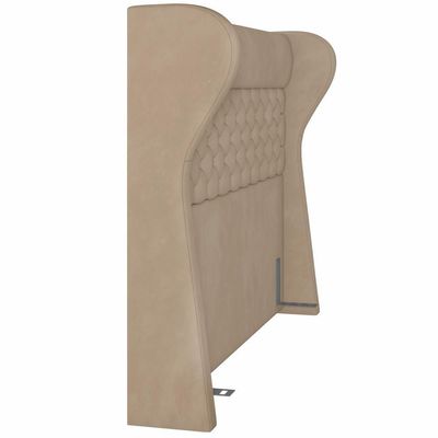Cabeceira Cama Box Casal King 195cm P05 Madrid Veludo Bege