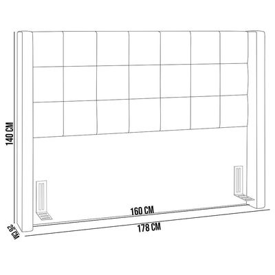 Cabeceira Cama Box Casal King 195cm P05 Paris Cinza Escuro
