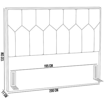 Cabeceira Cama Box Casal King 195cm P05 Londres Linho Bege