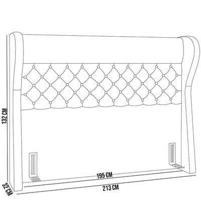 Cabeceira Cama Box Casal King 195cm P05 Madrid Cinza Escuro