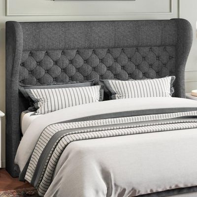 Cabeceira Cama Box Casal King 195cm P05 Madrid Cinza Escuro
